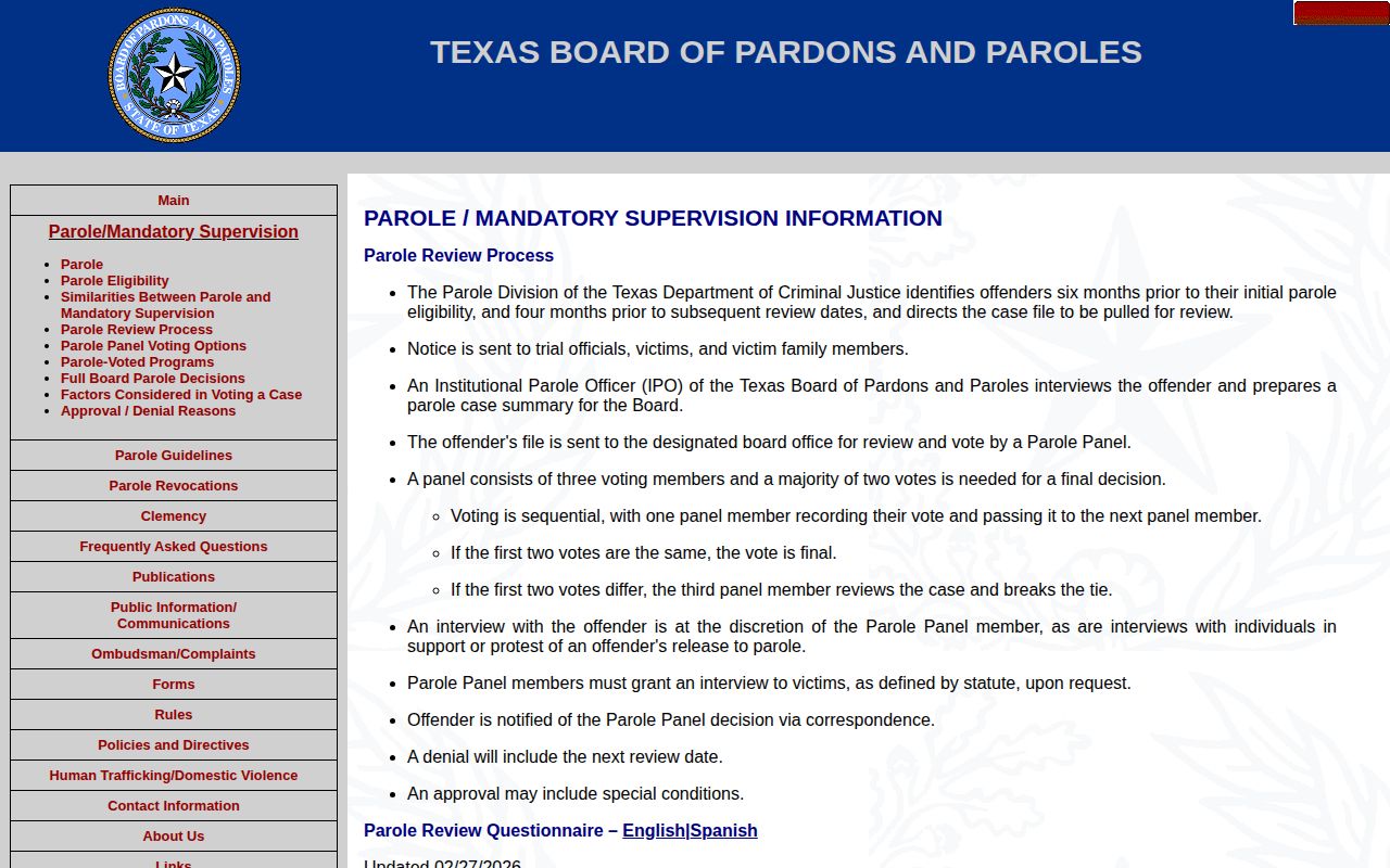 Cherokee County parole review process steps